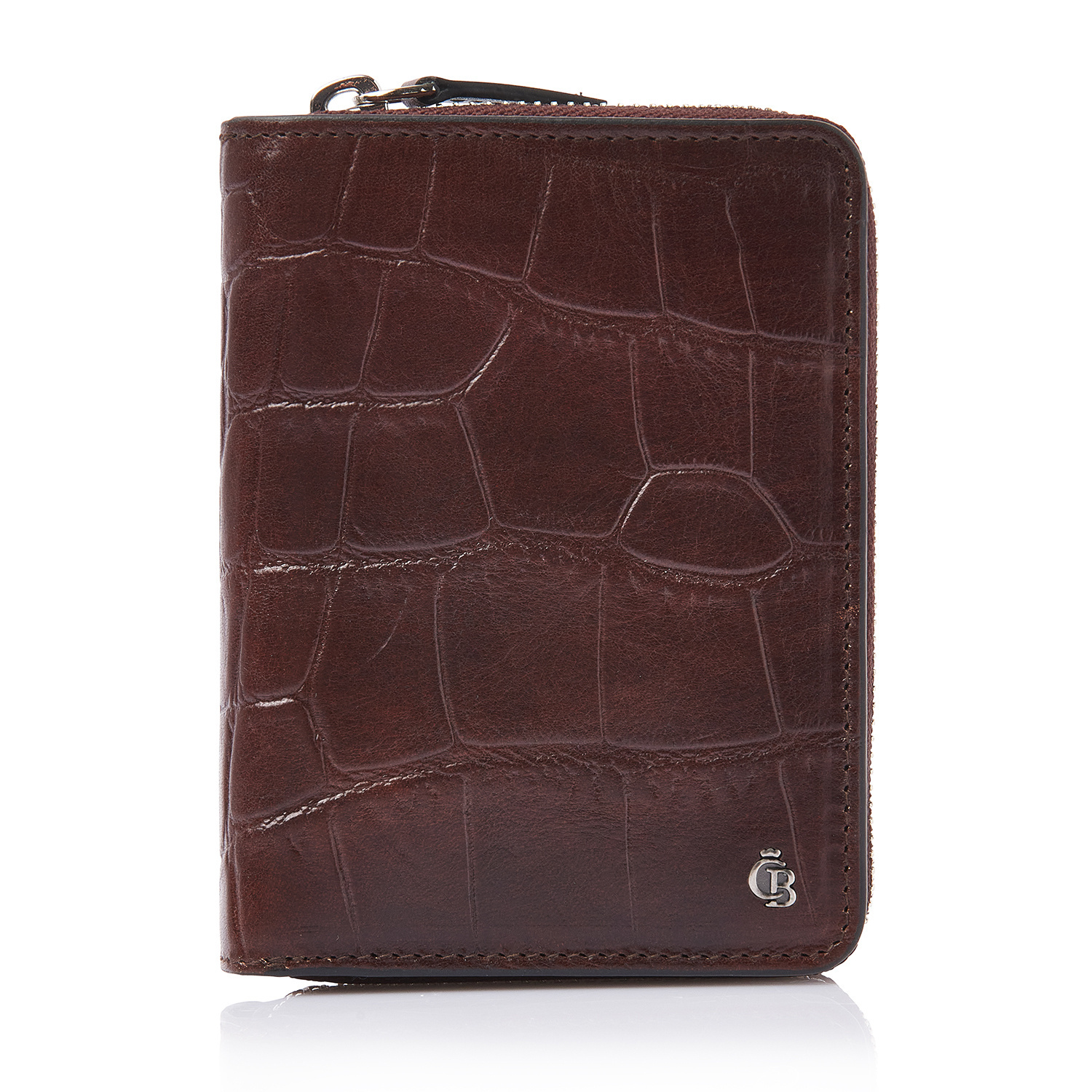 Croco 8 Card Zip Wallet RFID | mocca - Castelijn & Beerens